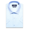 Голубая приталенная рубашка в абстракции с коротким рукавом-3