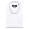 Белая приталенная рубашка в клетку с длинными рукавами-3