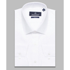 Белая приталенная рубашка в клетку с длинными рукавами-4