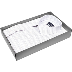Мужская рубашка Poggino приталенный цвет светло-серый меланж купить в Москве недорого