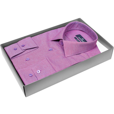 Мужская рубашка Poggino приталенный цвет бордовый однотонный купить в Москве недорого