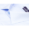Голубая приталенная рубашка в ромбах с длинными рукавами-2