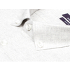 Байковая светло-серая приталенная мужская рубашка меланж с длинным рукавом-2