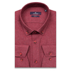 Байковая бордовая мужская рубашка меланж с длинными рукавами-3