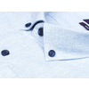 Байковая голубая приталенная рубашка меланж с длинными рукавами-2