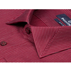 Бордовая мужская рубашка в полоску с длинными рукавами-2