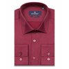 Бордовая мужская рубашка в полоску с длинными рукавами-3