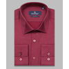 Бордовая мужская рубашка в полоску с длинными рукавами-4