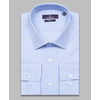 Голубая приталенная рубашка в полоску с длинными рукавами-4