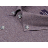 Пурпурно-серая приталенная рубашка в полоску с длинными рукавами-2