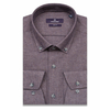 Пурпурно-серая приталенная рубашка в полоску с длинными рукавами-3