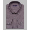 Пурпурно-серая приталенная рубашка в полоску с длинными рукавами-4