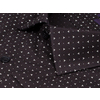 Черная приталенная рубашка в узорах с длинными рукавами-2