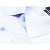 Голубая приталенная рубашка в полоску с длинными рукавами-2