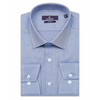 Синяя приталенная рубашка в полоску с длинным рукавом-3