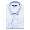 Голубая приталенная рубашка с длинными рукавами-3