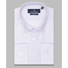Сиреневая приталенная мужская рубашка в полоску с длинными рукавами-4