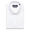 Белая мужская рубашка в ромбах с длинными рукавами-3