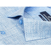 Голубая приталенная рубашка меланж с длинными рукавами-2