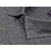 Байковая темно-серая приталенная рубашка меланж с длинным рукавом-2