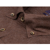 Байковая коричневая приталенная рубашка меланж с длинными рукавами-2
