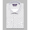 Белая мужская рубашка в цветах с длинными рукавами-4