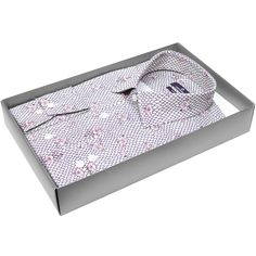 Мужская рубашка Poggino приталенный цвет серый в цветах купить в Москве недорого