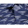 Темно-синяя приталенная мужская рубашка в узорах с длинными рукавами-2