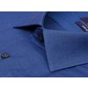 Синяя приталенная рубашка в ромбах с длинными рукавами-2