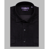 Черная вельветовая приталенная рубашка с длинными рукавами-4