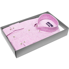 Мужская рубашка Poggino приталенный цвет бледно-бордовый меланж купить в Москве недорого