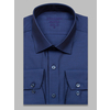 Темно-синяя приталенная мужская рубашка Non Iron с длинными рукавами-9