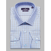 Голубая мужская рубашка в клетку с длинными рукавами-5