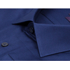 Темно-синяя приталенная мужская рубашка с длинными рукавами-2