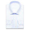 Голубая мужская рубашка Non Iron в полоску с длинными рукавами-3