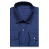 Темно-синяя приталенная мужская рубашка Non Iron с длинными рукавами-3