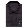 Черная приталенная мужская рубашка Non Iron с длинными рукавами-3