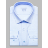 Голубая приталенная рубашка Non Iron с длинными рукавами-5