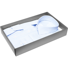 Мужская рубашка Poggino приталенный цвет голубой в полоску купить в Москве недорого