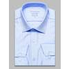 Голубая приталенная рубашка Non Iron с длинными рукавами-5