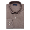 Байковая коричневая мужская рубашка меланж с длинными рукавами-3