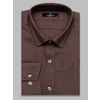 Байковая темно-коричневая мужская рубашка меланж с длинными рукавами-9