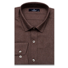 Байковая темно-коричневая мужская рубашка меланж с длинными рукавами-3