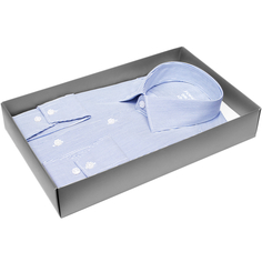 Мужская рубашка Poggino приталенный цвет белый в полоску купить в Москве недорого