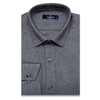 Байковая серая приталенная мужская рубашка Poggino 4602-04 меланж с длинным рукавом-3
