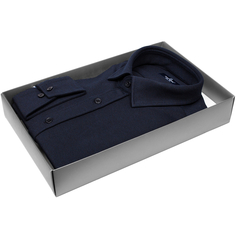 Мужская рубашка Poggino приталенный цвет темно синий однотонный купить в Москве недорого