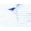 Голубая приталенная рубашка в полоску с длинным рукавом-2